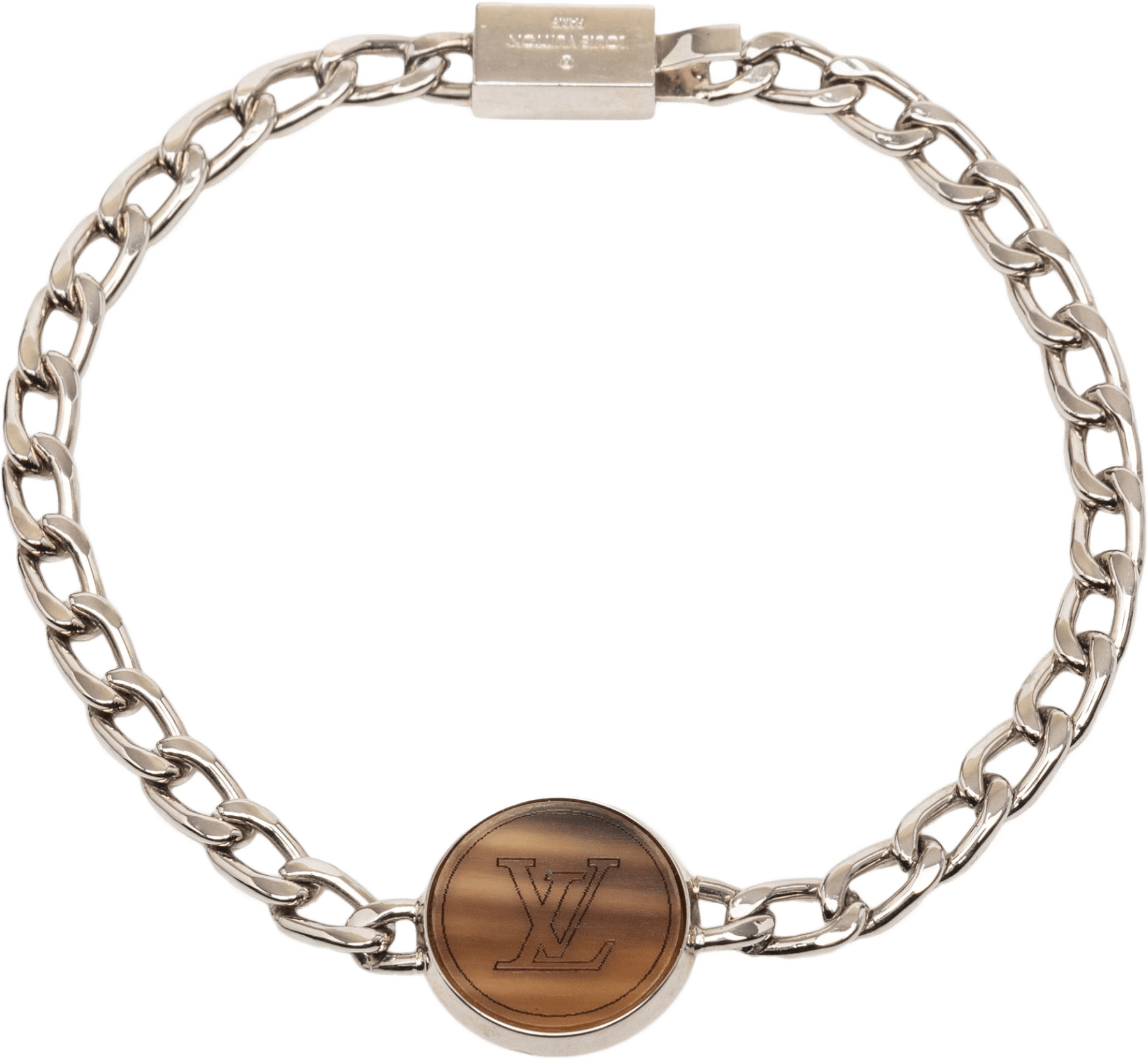 Louis Vuitton Silver Plated Lv Horn Bracelet, från Luxclusif, i färgen silver.