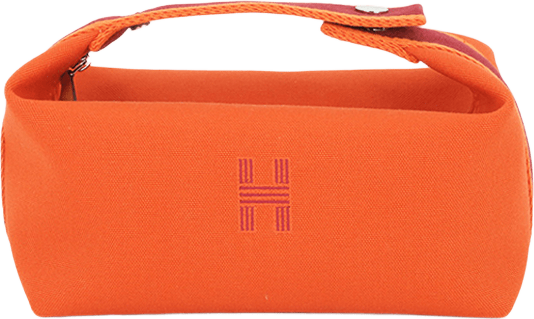 Hermès Small Toile Bride A Brac Case, från Luxclusif, i färgen dark orange.