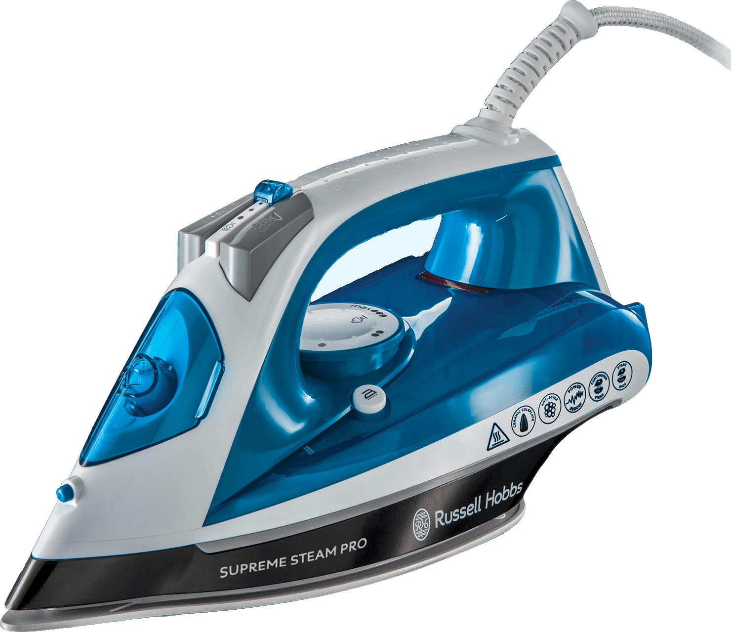 Ångstrykjärn Steam Pro, från Russell Hobbs, i färgen blå.