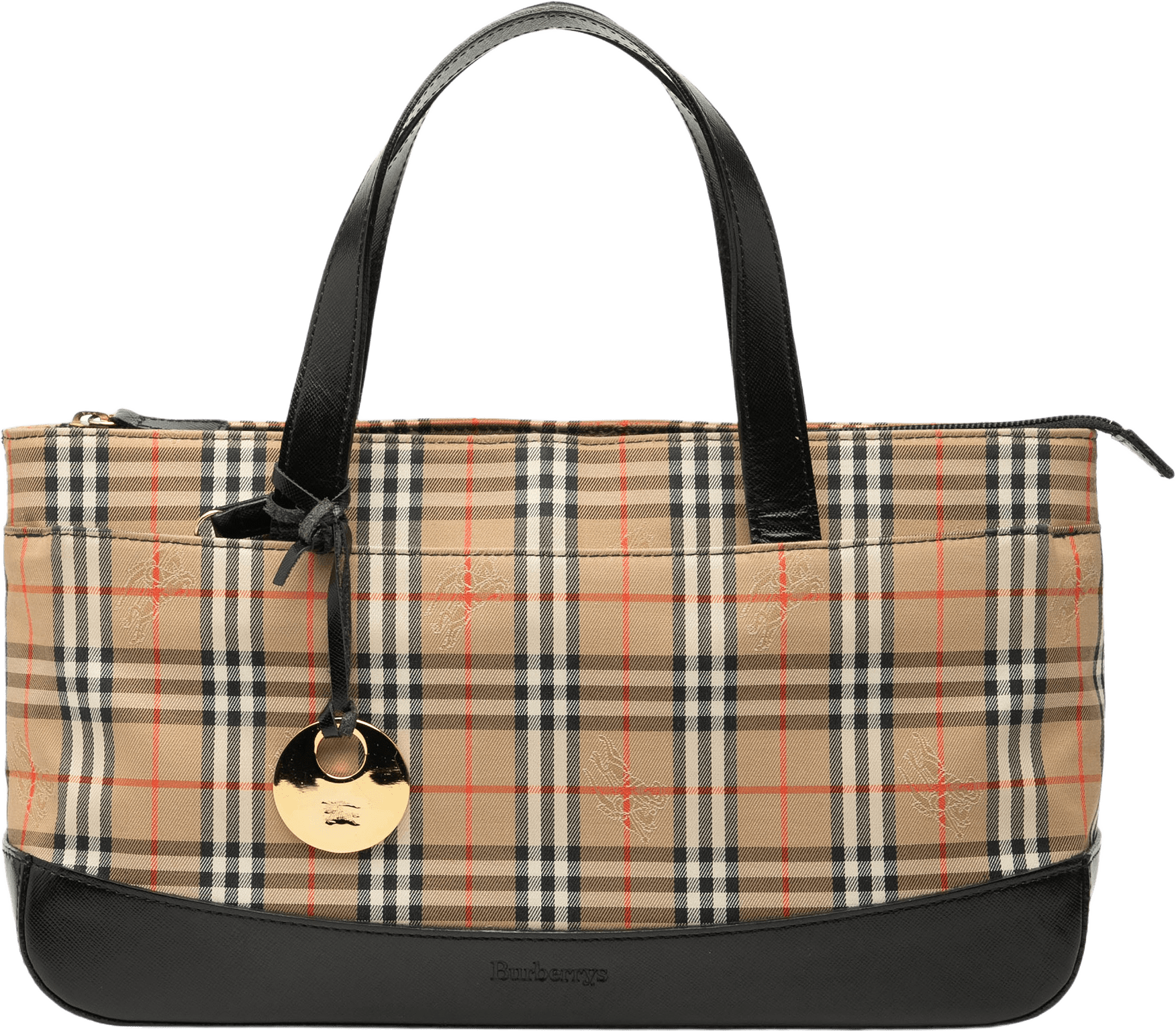 Burberry Haymarket Check Canvas Tote, från Luxclusif, i färgen beige.