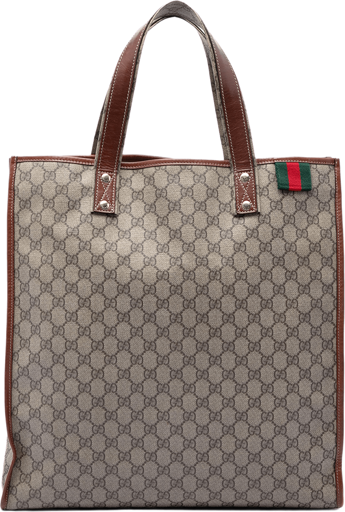 Gucci Gg Supreme Web Tote, från Luxclusif, i färgen beige.