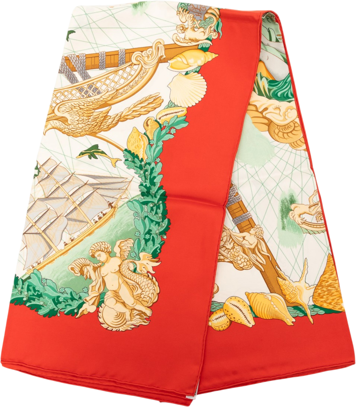 Hermès Balade Oceane Silk Scarf 90, från Luxclusif, i färgen red.