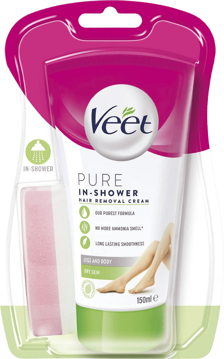 Pure Hårborttagningskräm för Duschen Ben & Kropp Torr Hud