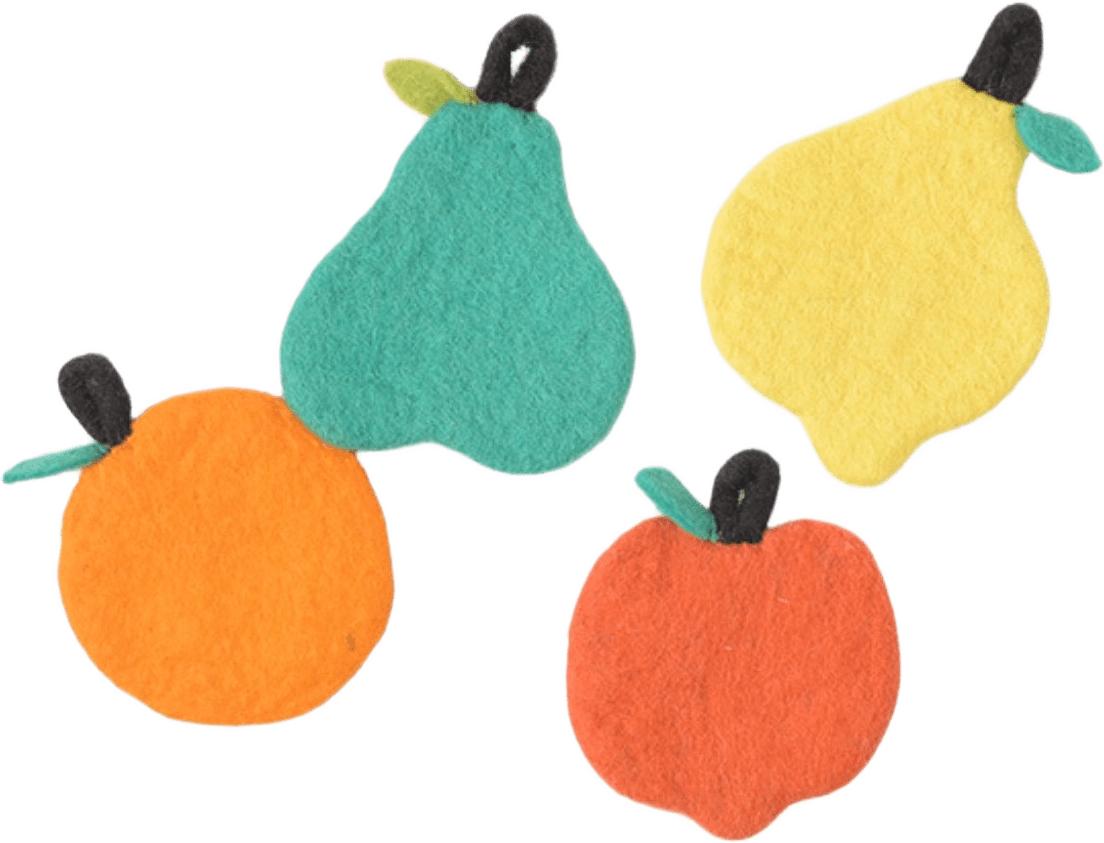 Glasunderlägg Frukter 4-pack, från Aveva Design, i färgen multi.