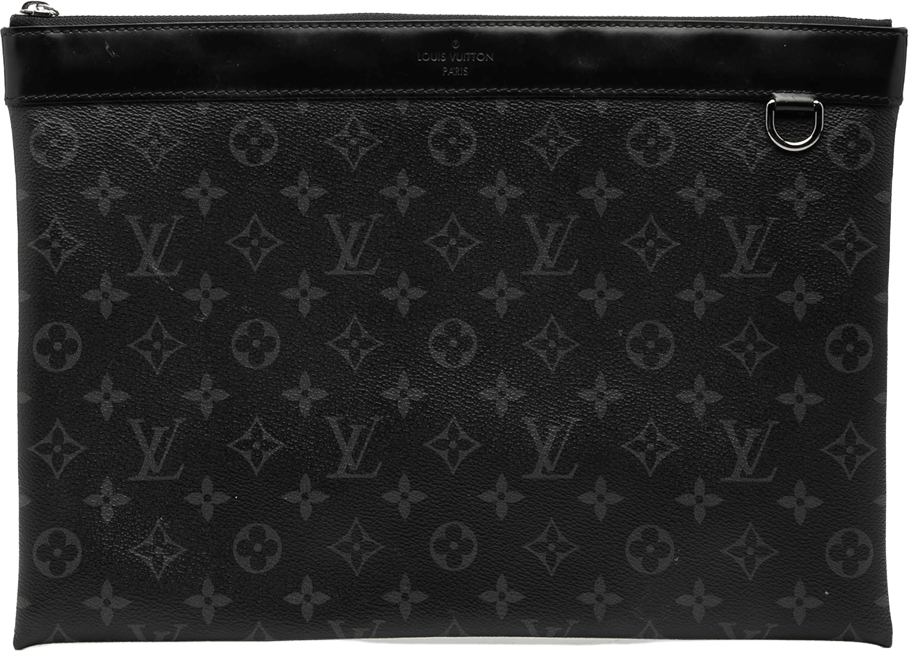 Louis Vuitton Monogram Eclipse Discovery Pochette Gm, från Luxclusif, i färgen black.