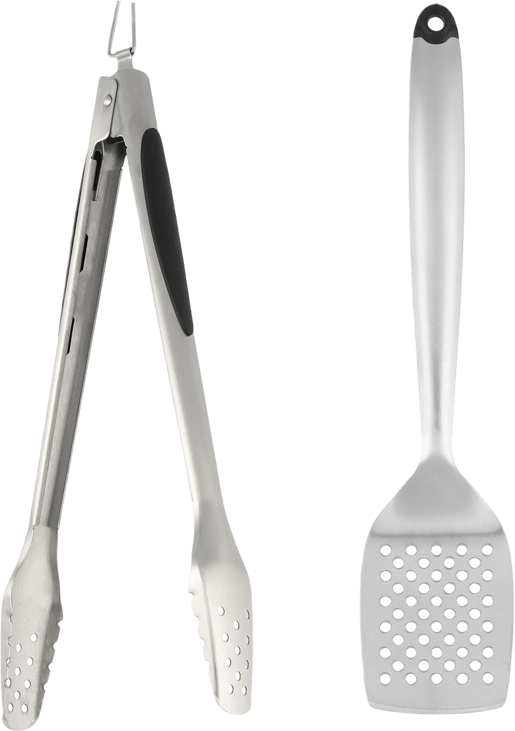 Grillredskapsset Ss 2-delar, från Mustang, i färgen silver.