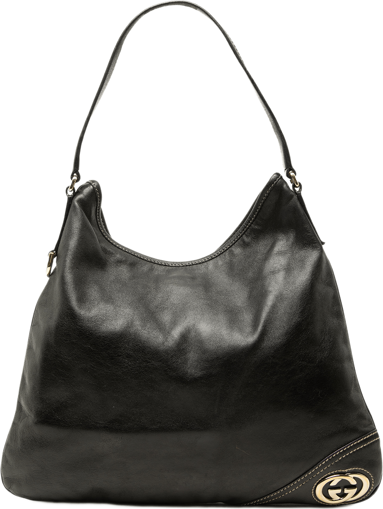 Gucci Calfskin New Britt Hobo, från Luxclusif, i färgen svart.