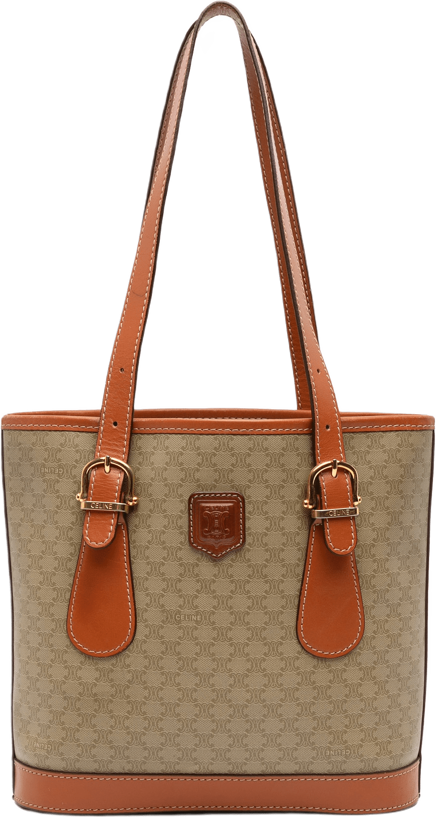 Celine Macadam Coated Canvas Tote, från Luxclusif, i färgen beige.