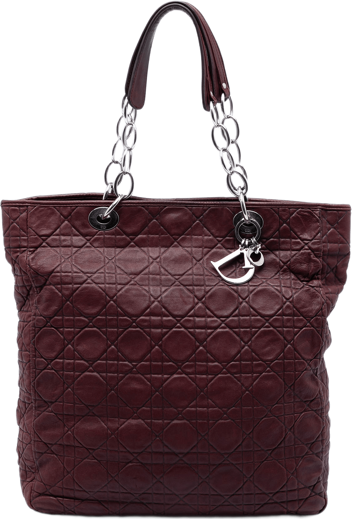 Dior Large Lambskin Cannage Lady Dior Soft Shopping Tote, från Luxclusif, i färgen röd.