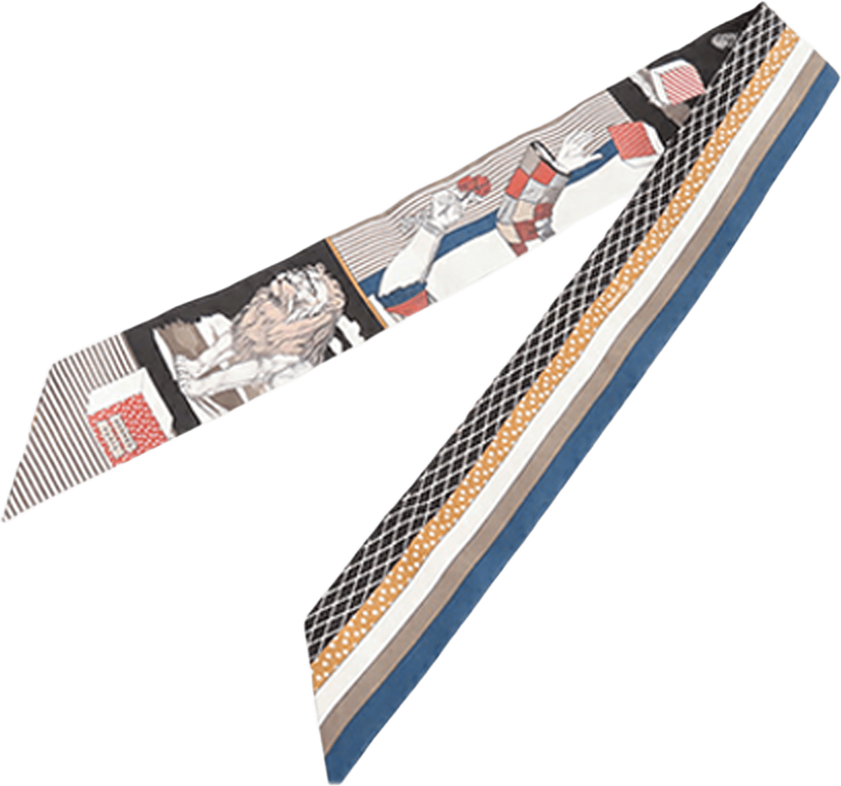 Hermès Grand Theatre Nouveau Silk Twilly Scarf, från Luxclusif, i färgen taupe.