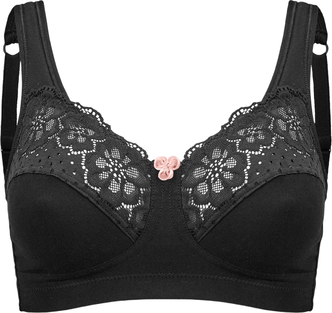 Cotton Bloom Mjuk-bh, från Swegmark, i färgen svart.