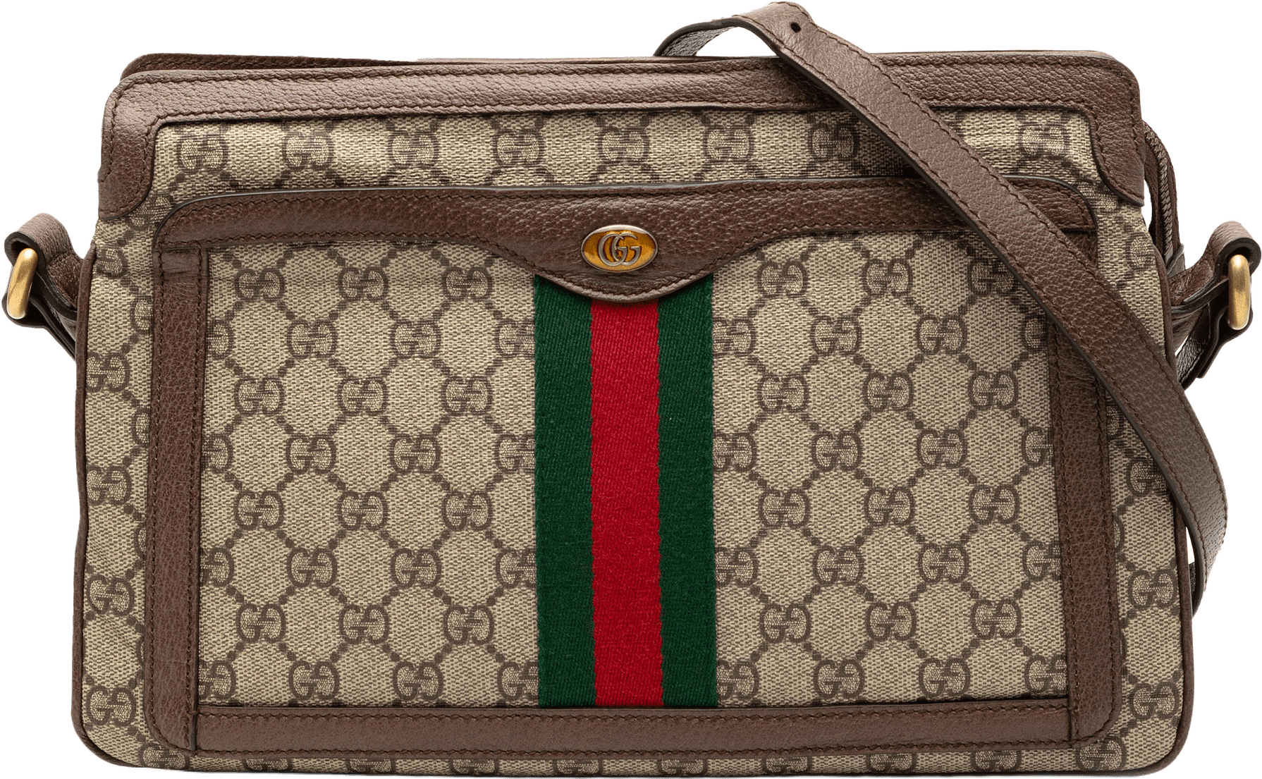 Gucci Medium Gg Supreme Ophidia Crossbody, från Luxclusif, i färgen beige.