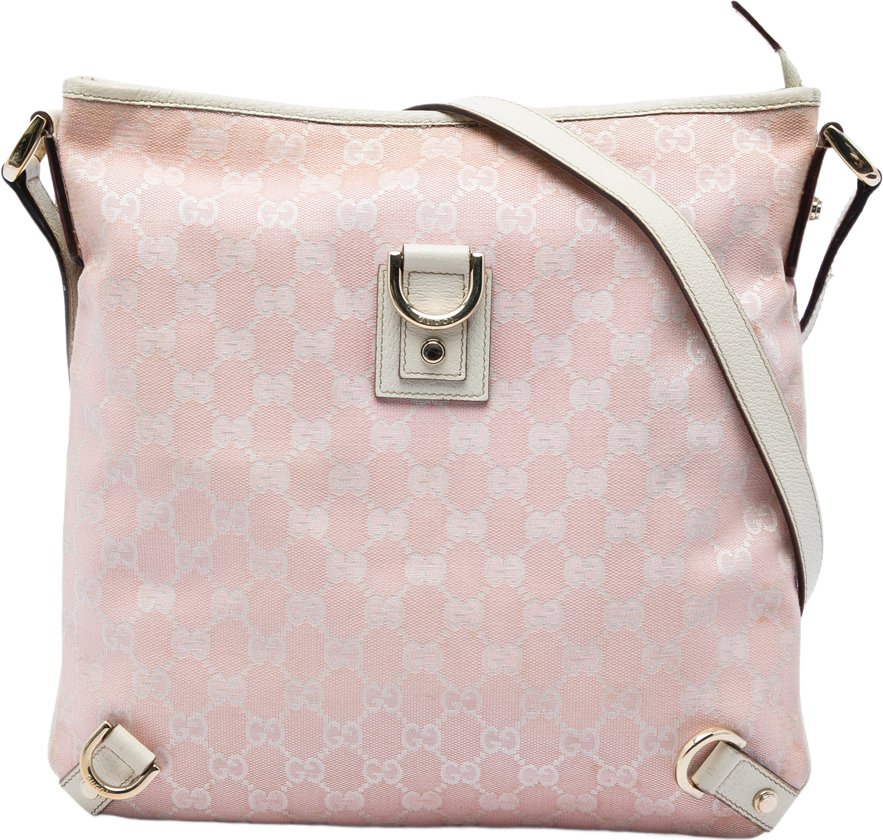 Gucci Gg Canvas Abbey D Ring Crossbody, från Luxclusif, i färgen rosa.