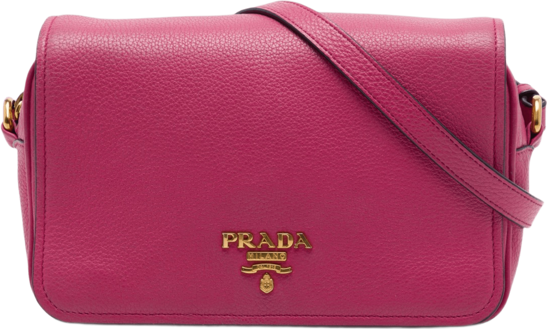 Prada Vitello Phenix Flap Crossbody, från Luxclusif, i färgen rosa.