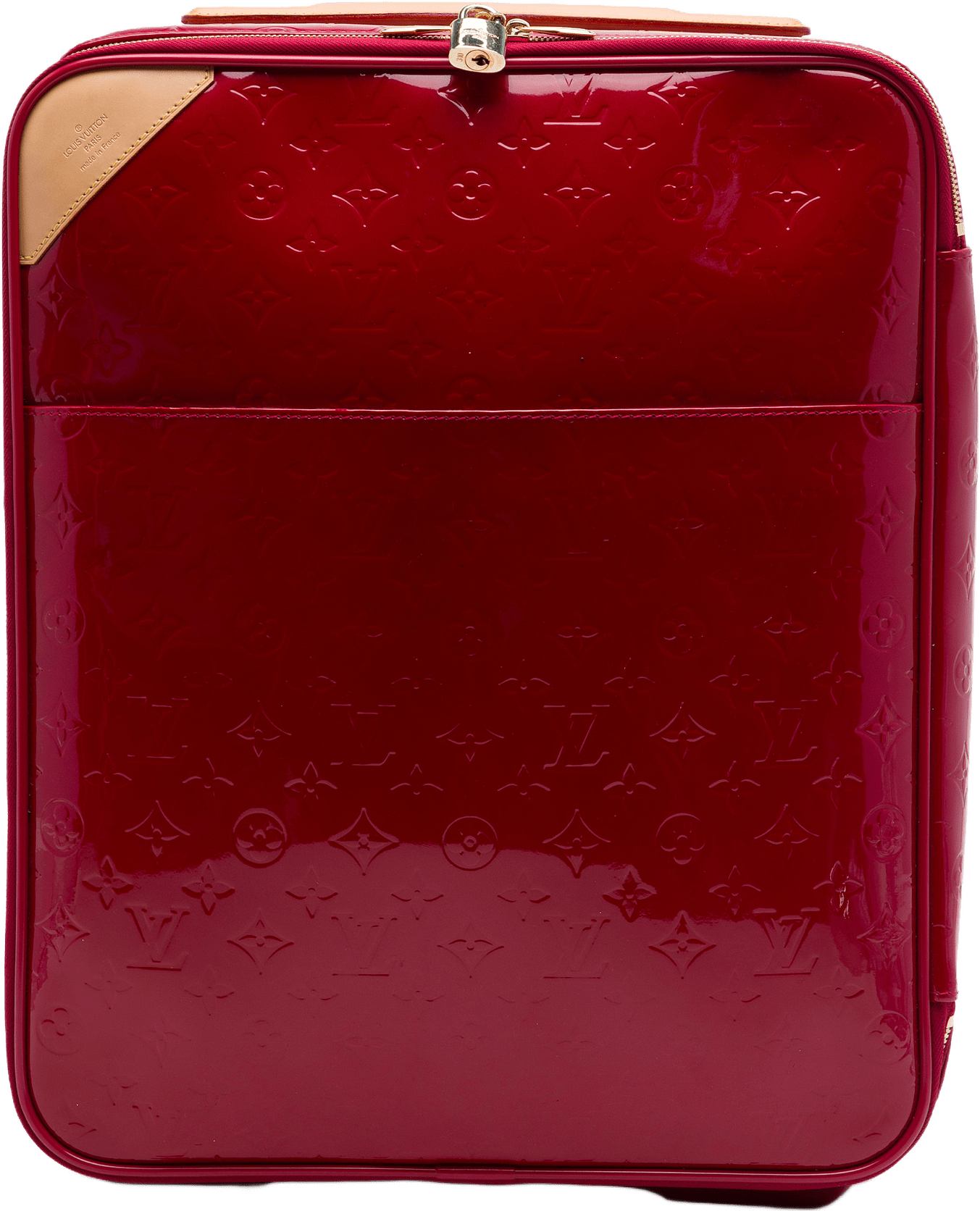 Louis Vuitton Monogram Vernis Pegase 45, från Luxclusif, i färgen röd.