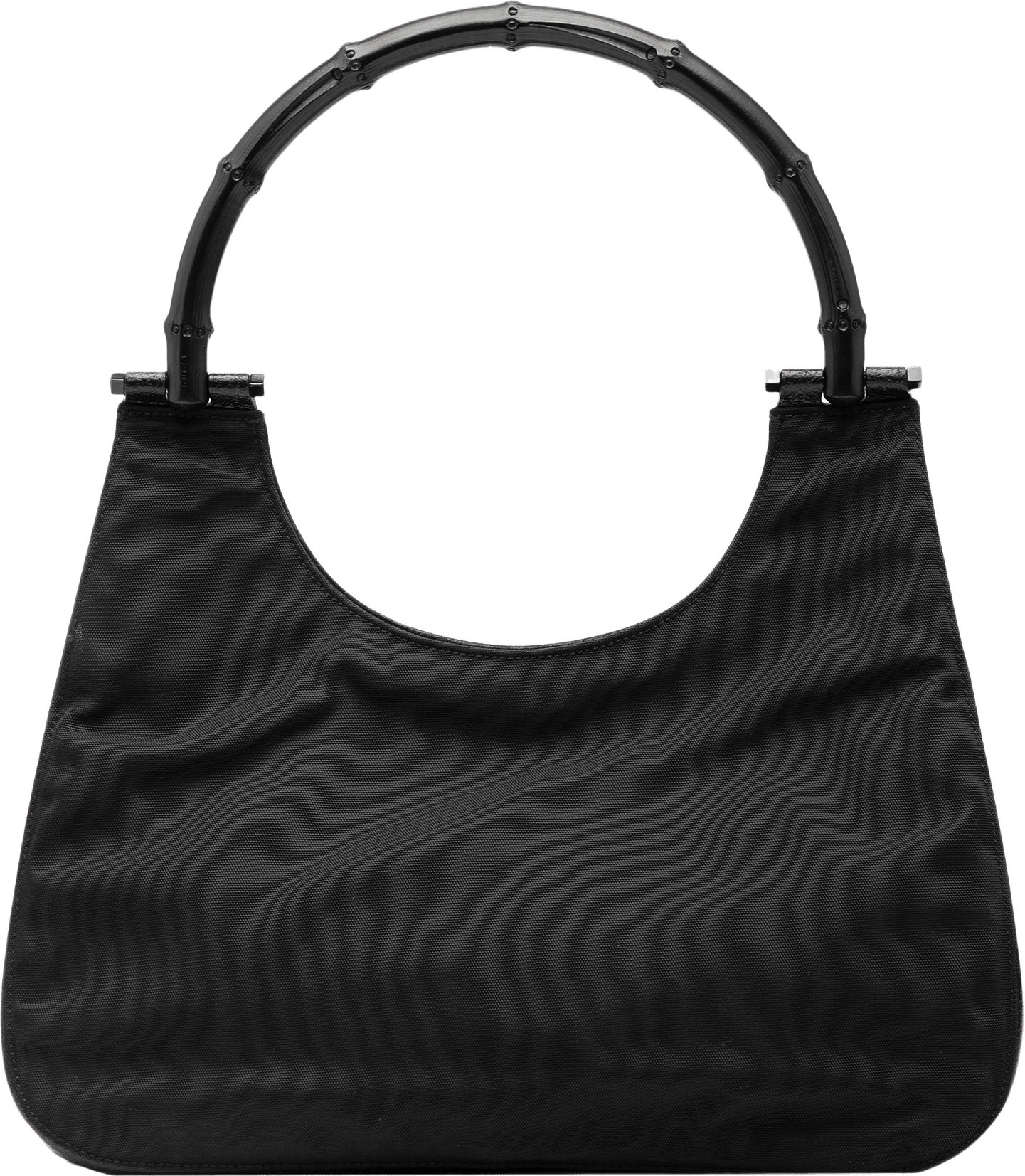 Gucci Nylon Bamboo Handbag, från Luxclusif, i färgen black.