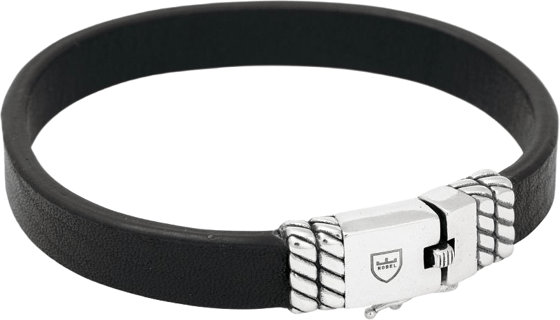 Silver/läderarmband | Slät | Nobel By Billgren