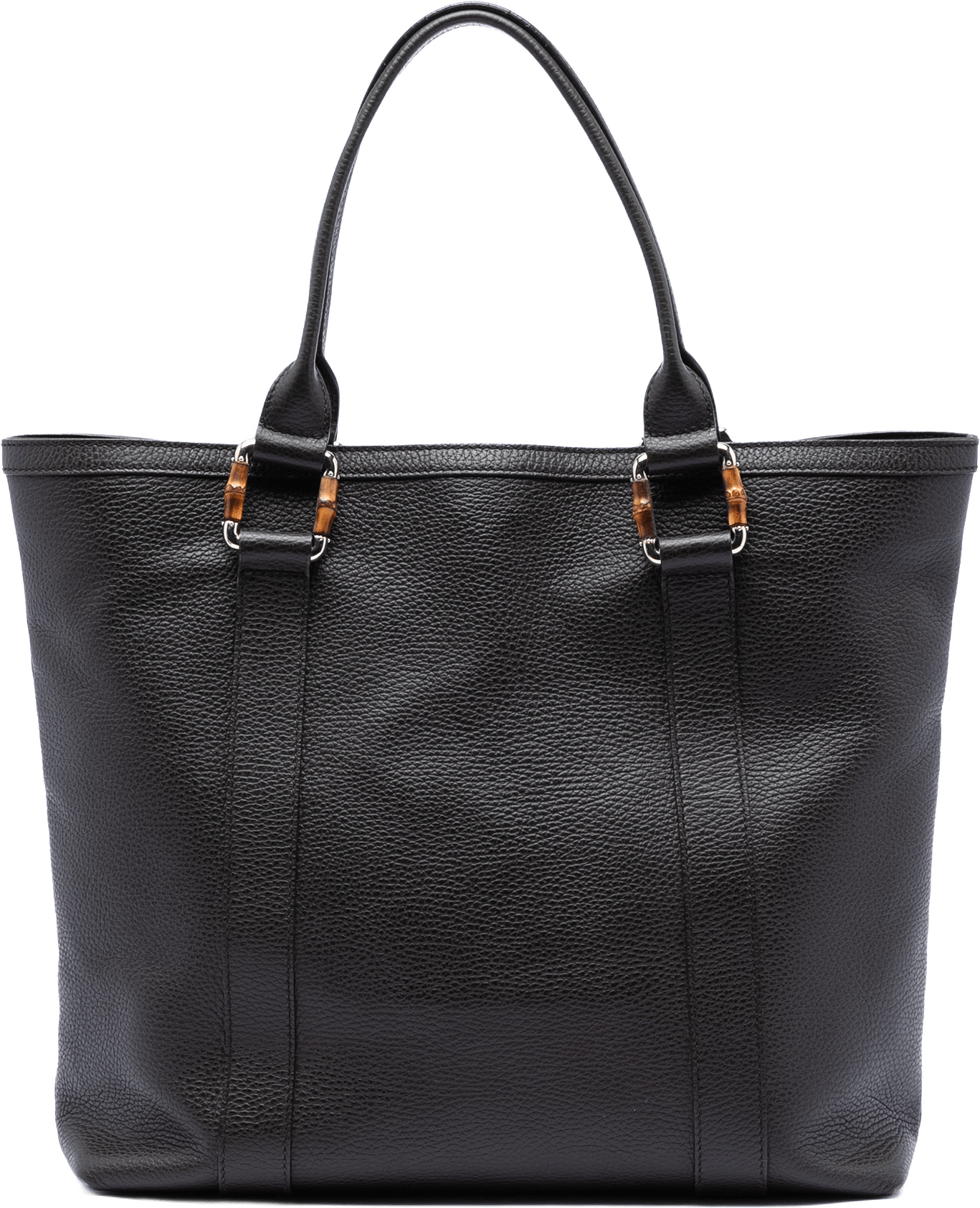 Gucci Grained Calfskin Bamboo Shopper Tote, från Luxclusif, i färgen dark brown.