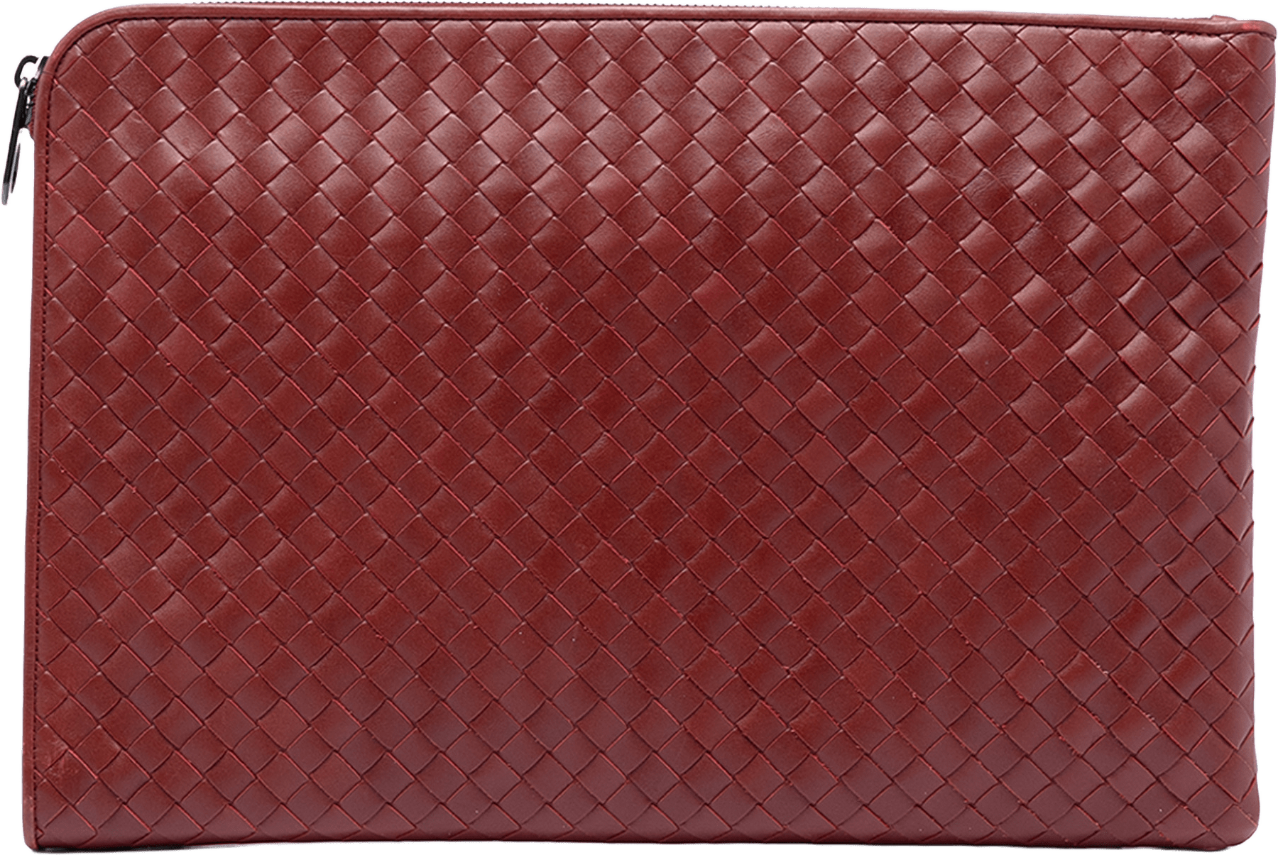 Bottega Veneta Nappa Intrecciato Clutch, från Luxclusif, i färgen brick.