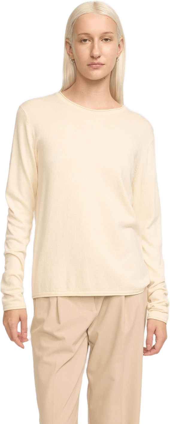 Srmarla O-neck Roll Edge Knit, från Soft Rebels, i färgen arctic wolf.