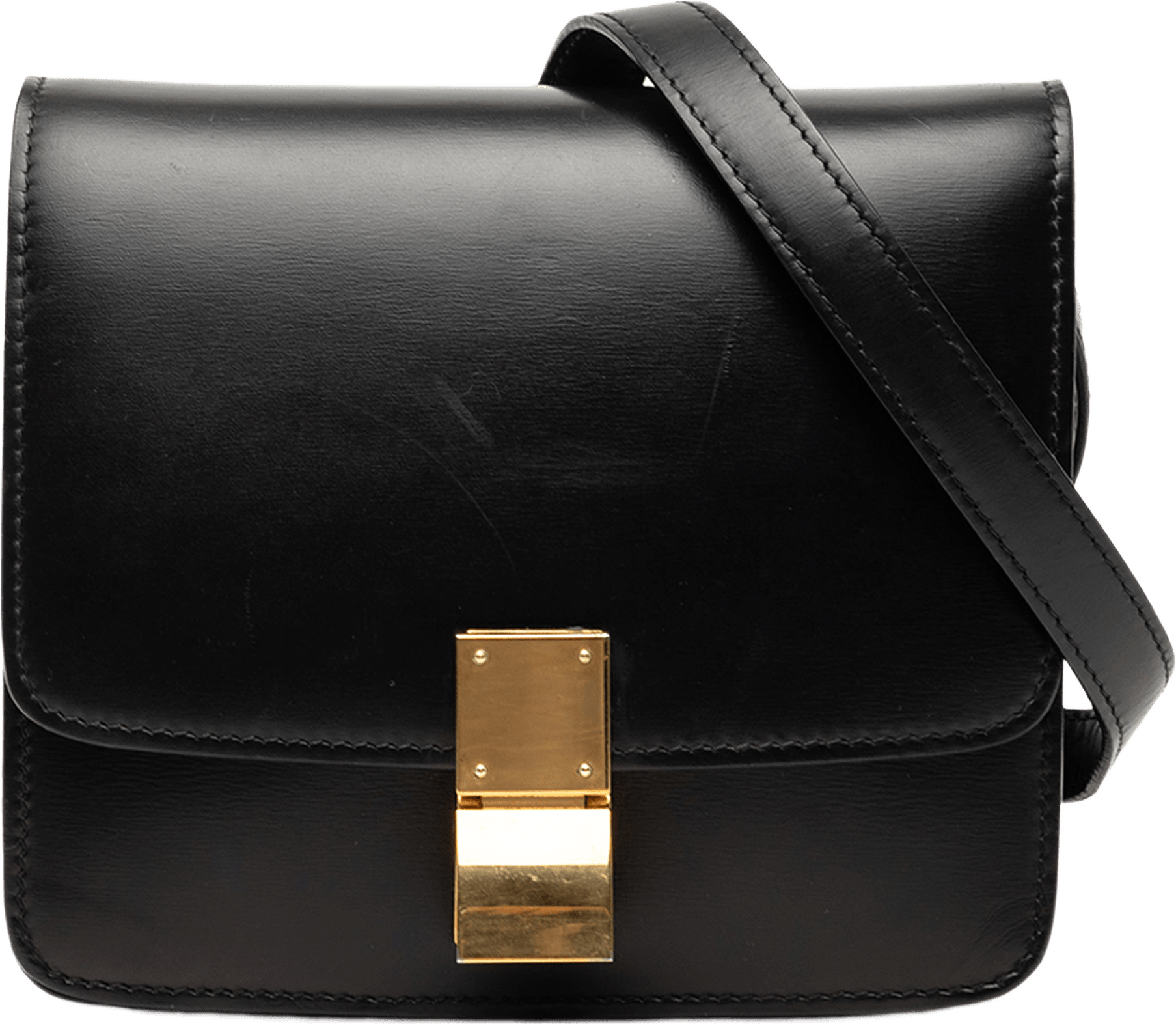 Celine Small Calfskin Classic Box, från Luxclusif, i färgen black.