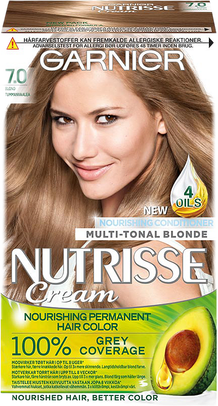 Nutrisse Permanent Nourishing Hair Color Nivå 3, från Garnier, i färgen 7.0 Blonde.