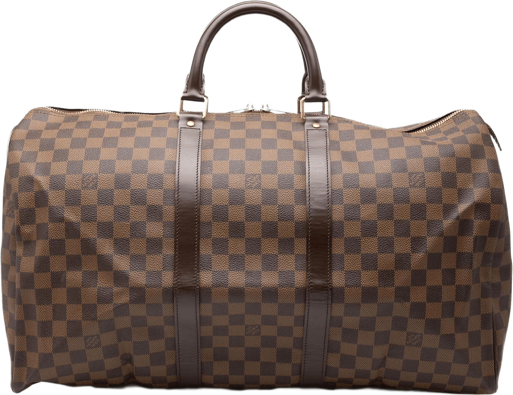 Louis Vuitton Damier Ebene Keepall 50, från Luxclusif, i färgen brun.