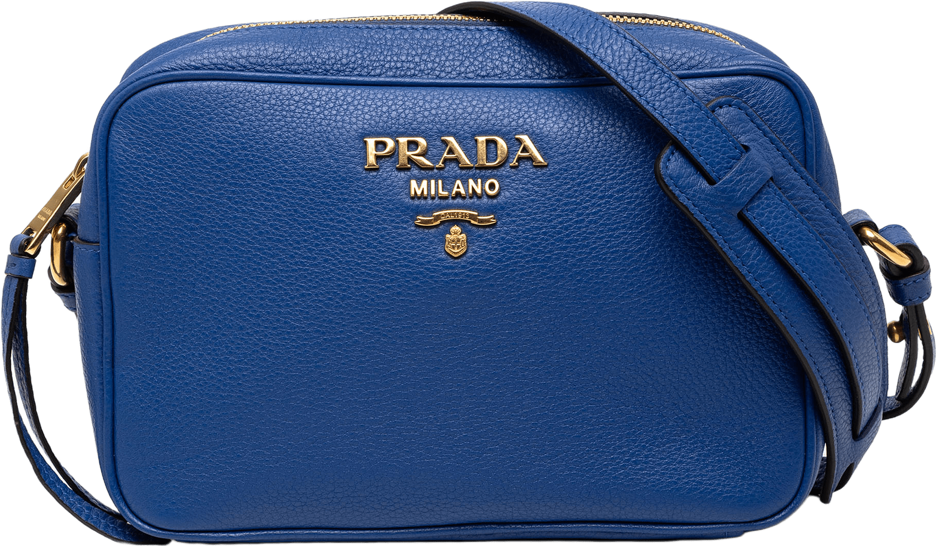 Prada Vitello Daino Camera Bag, från Luxclusif, i färgen blue.