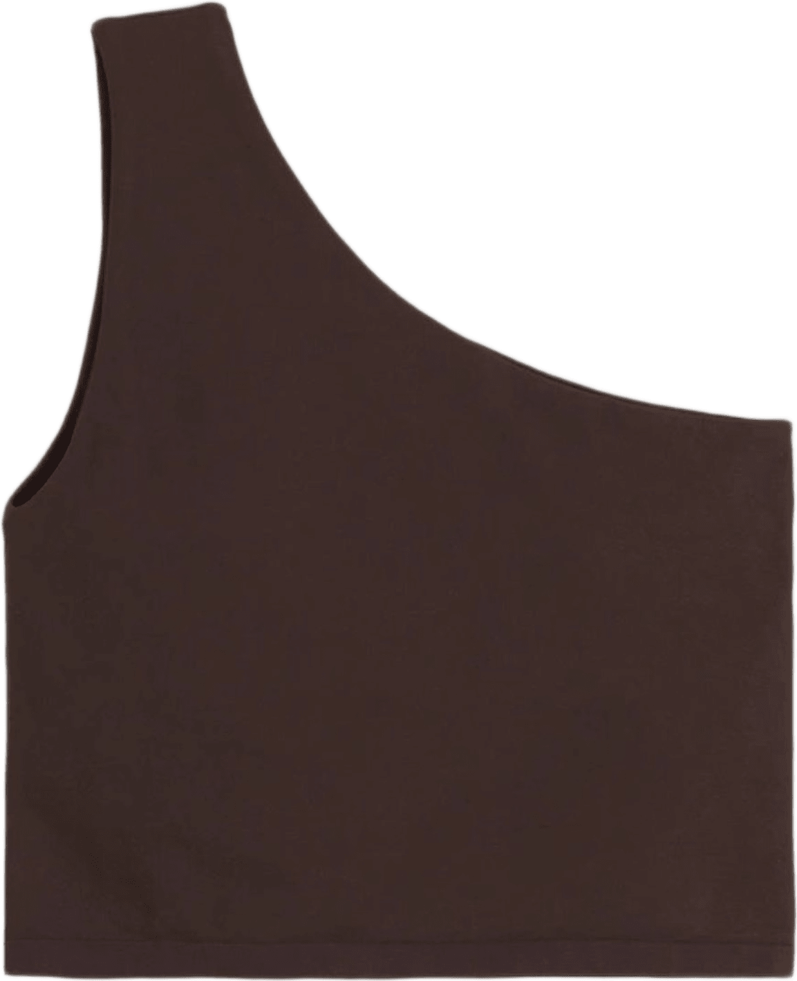 Shape Seamless One Shoulder Bralette, från aim'n, i färgen chocolate.