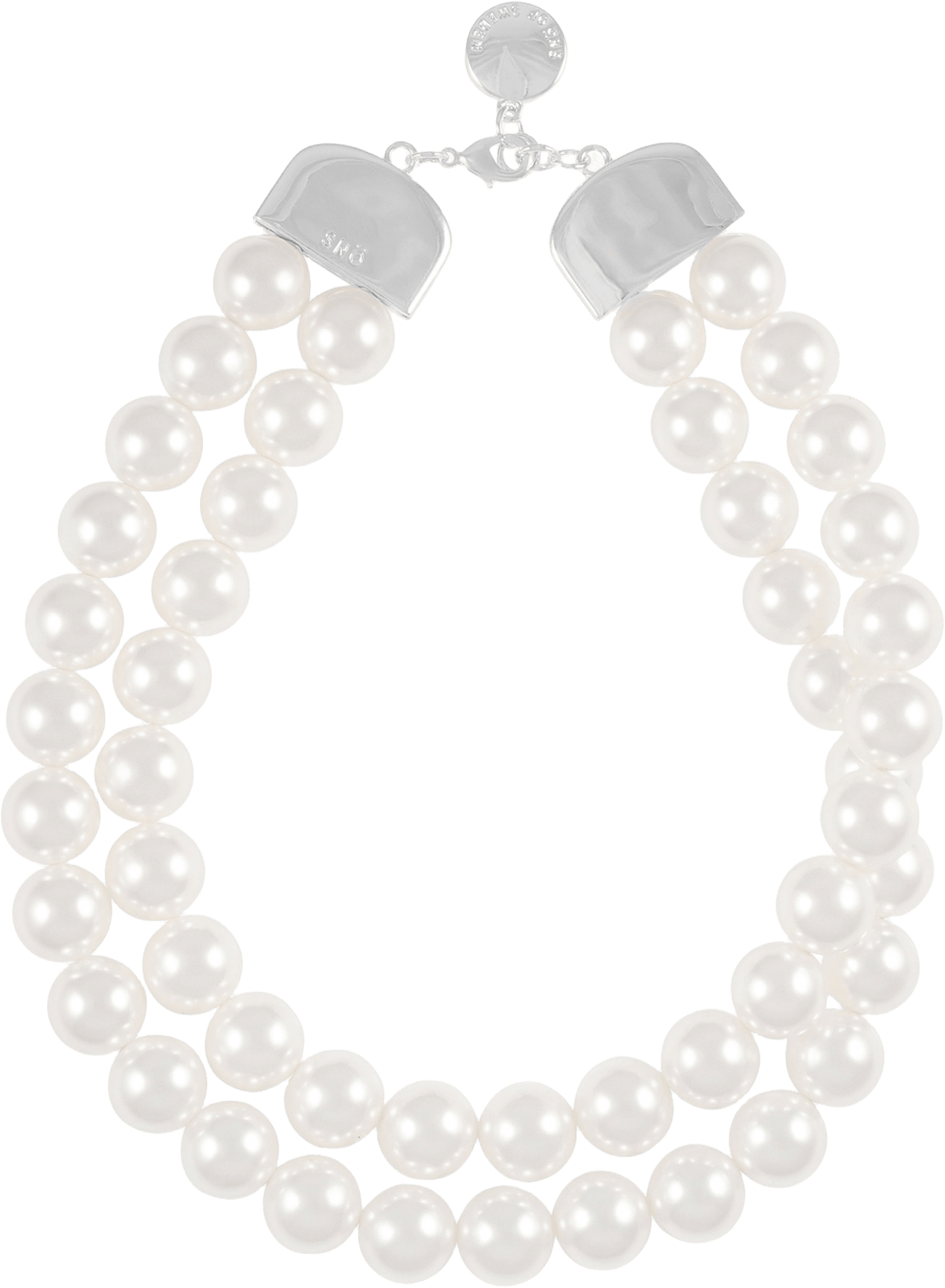 Snö Icon Two Row Big Pearl Neck, från SNÖ of Sweden, i färgen s/white.