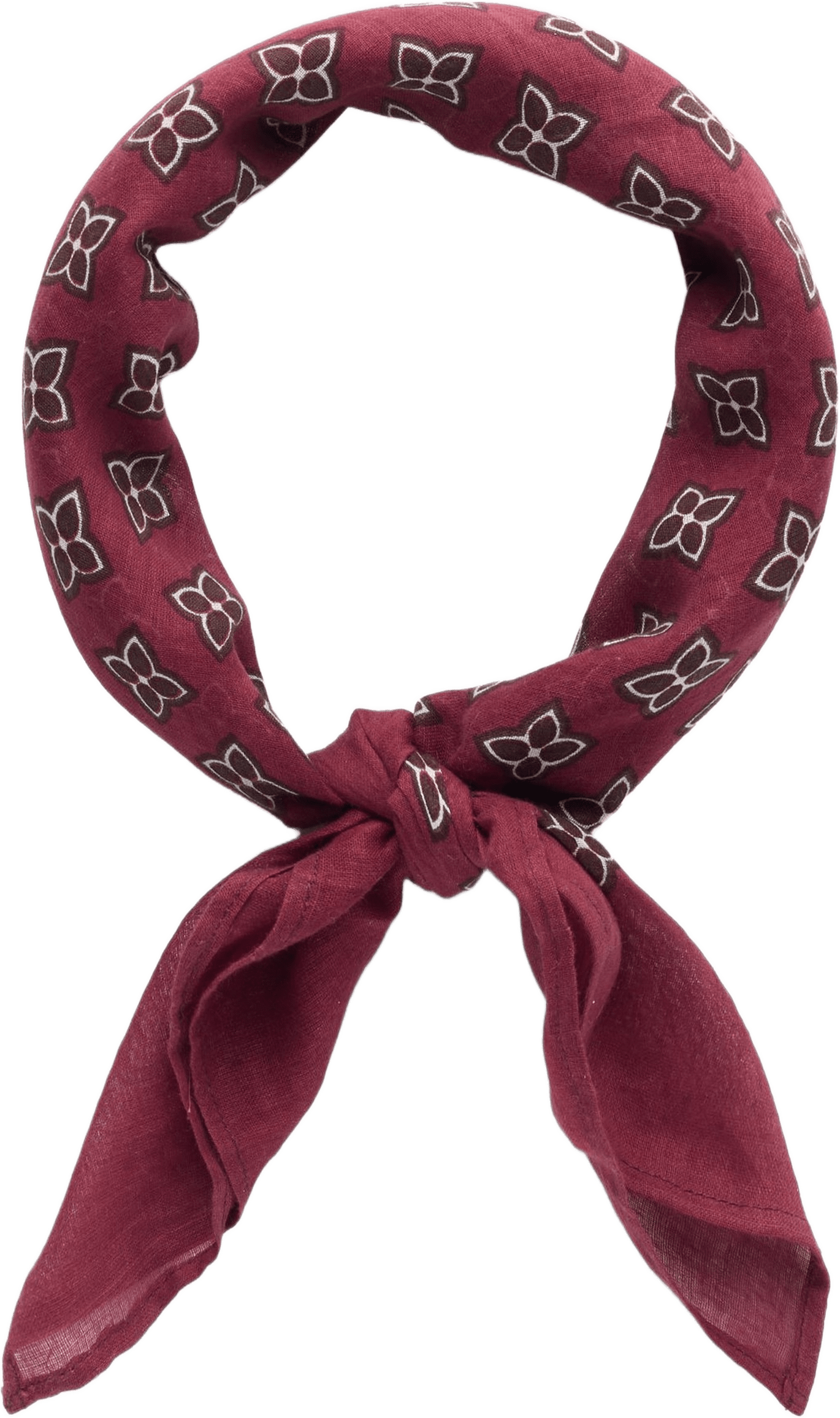 Cotton Patterned Bandana, från John Henric, i färgen burgundy.