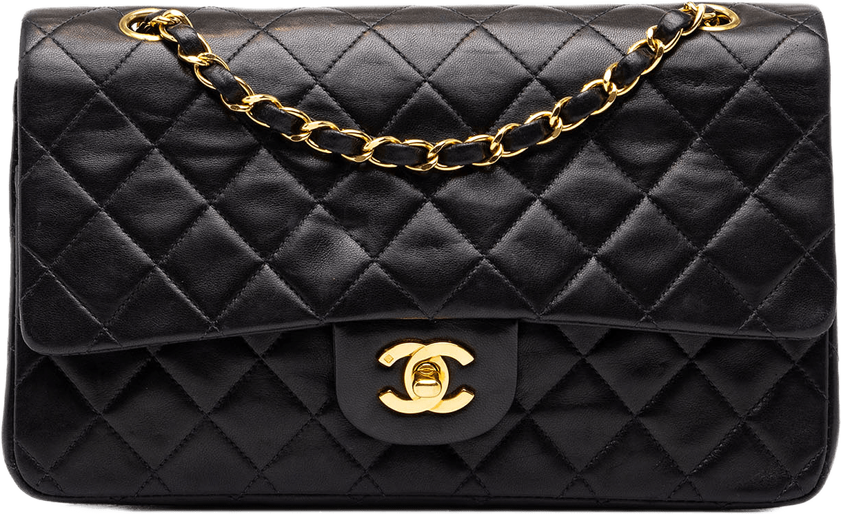 Chanel Medium Classic Lambskin Double Flap, från Luxclusif, i färgen svart.