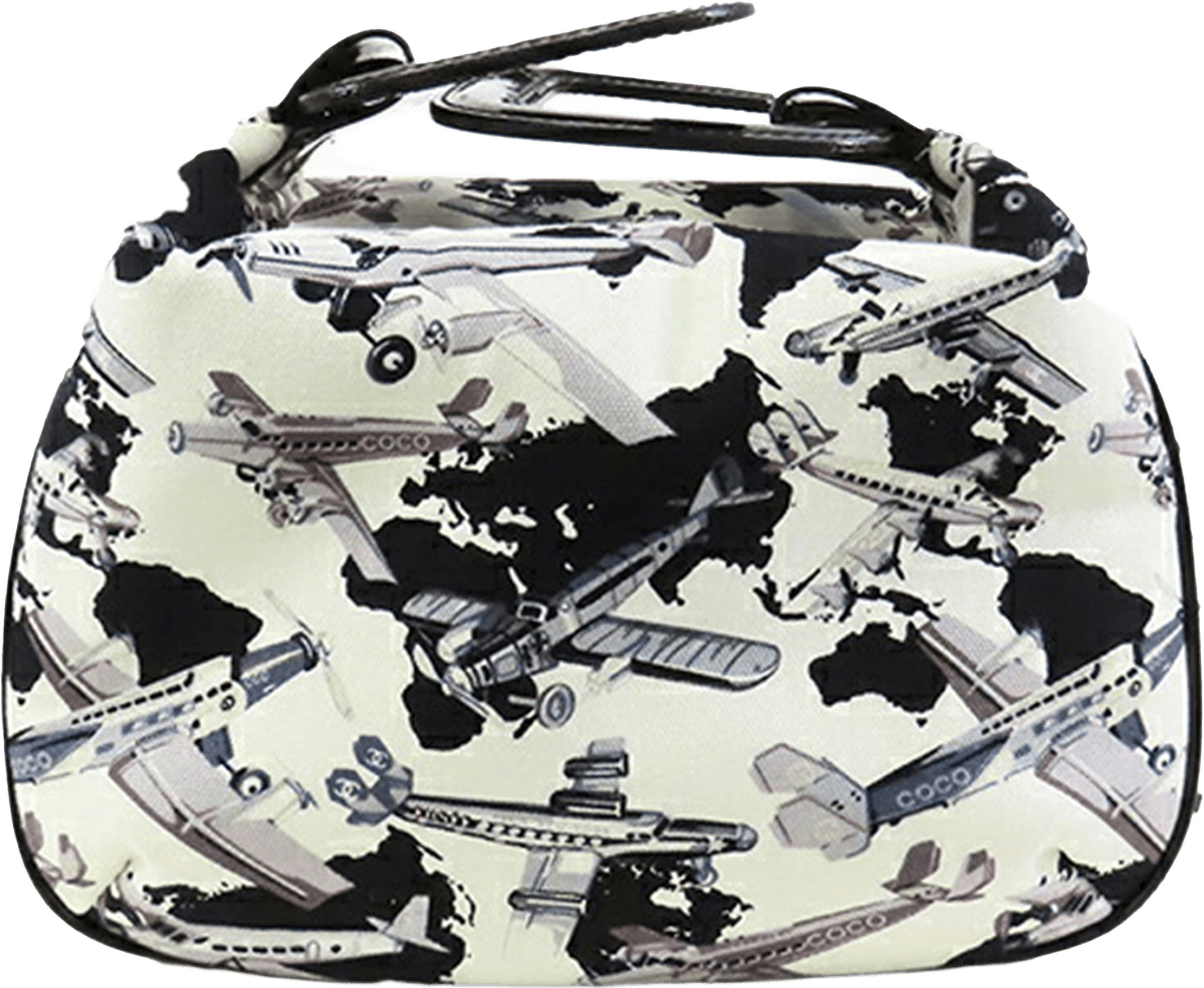 Chanel Printed Canvas Coco Airline Handbag, från Luxclusif, i färgen white.