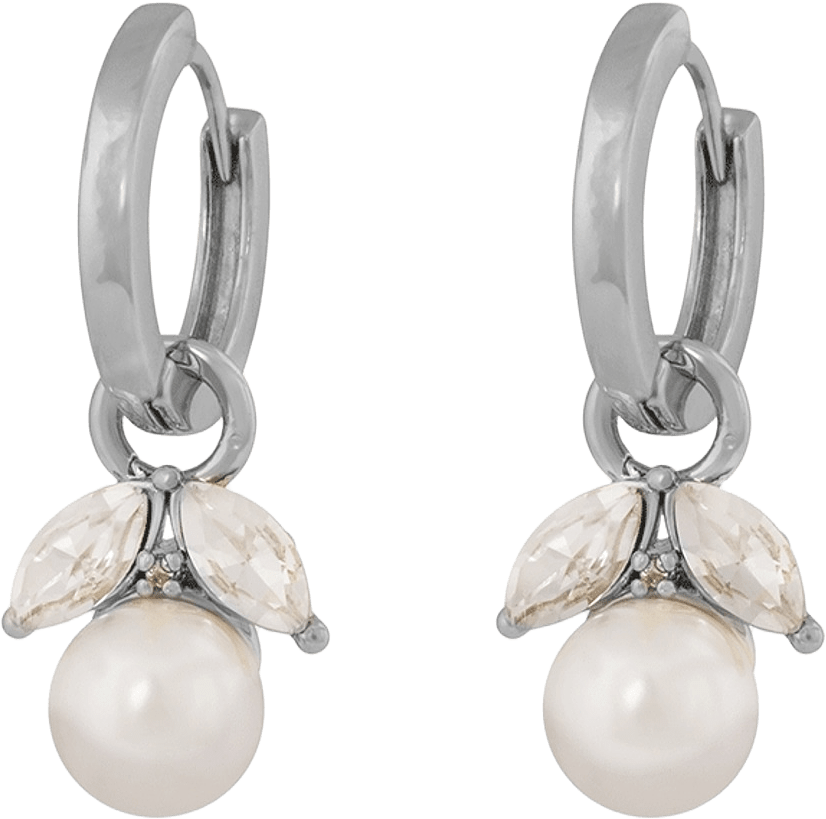 Eira Pearl Ring Ear, från SNÖ of Sweden, i färgen s/white.