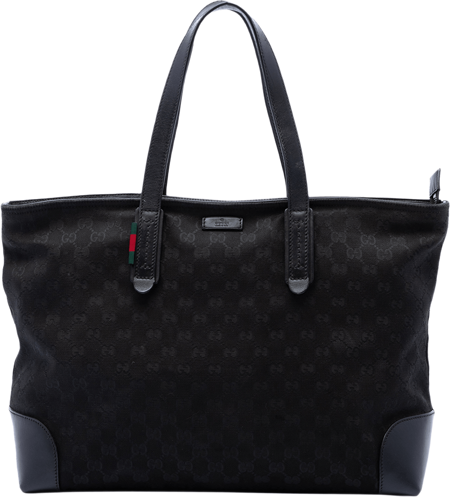 Gucci Gg Canvas Web Tote, från Luxclusif, i färgen black.