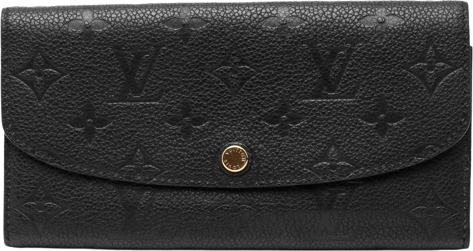 Louis Vuitton Monogram Empreinte Emilie Wallet, från Luxclusif, i färgen black.