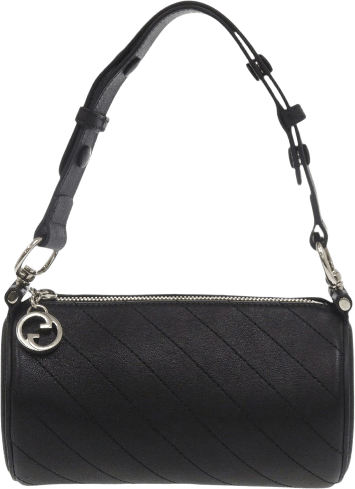Gucci Mini Leather Blondie Barrel Shoulder Bag, från Luxclusif, i färgen black.
