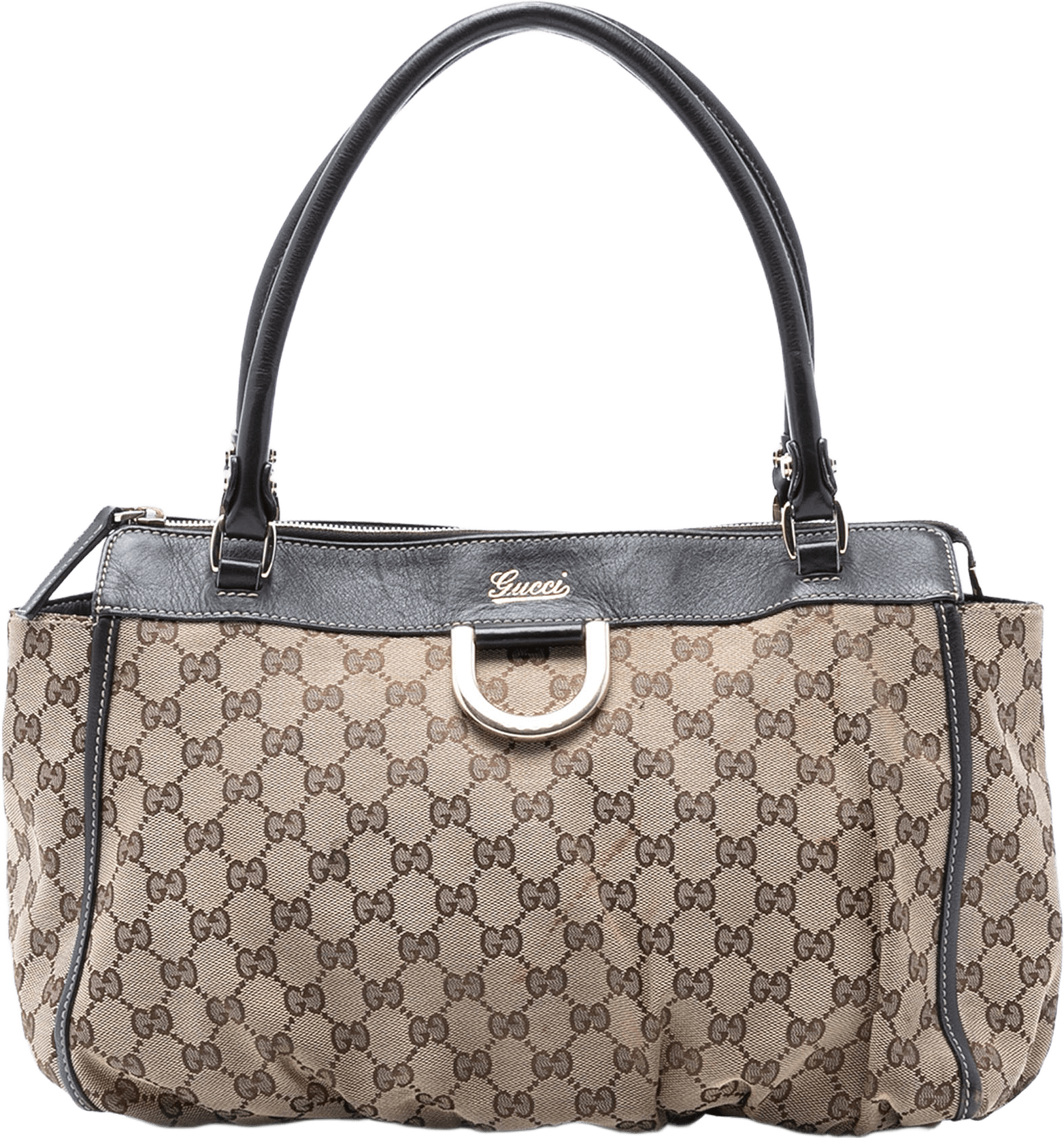Gucci Gg Canvas Abbey D Ring Tote, från Luxclusif, i färgen beige.