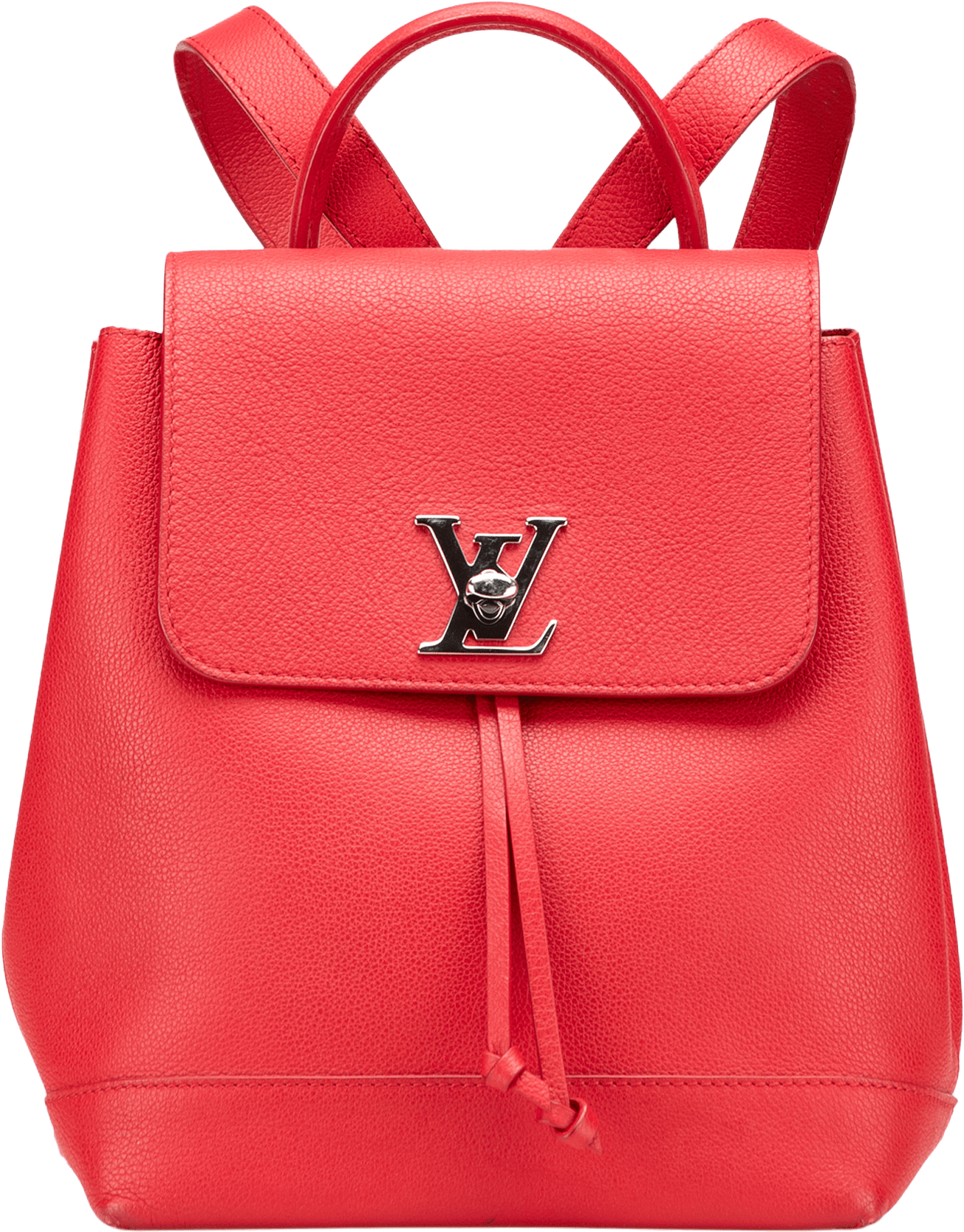 Louis Vuitton Taurillon Lockme Backpack, från Luxclusif, i färgen red.