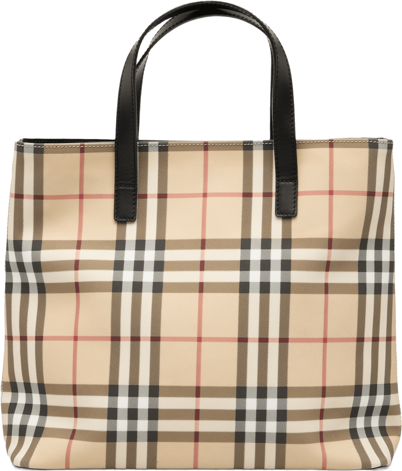 Burberry House Check Coated Canvas Tote, från Luxclusif, i färgen svart.