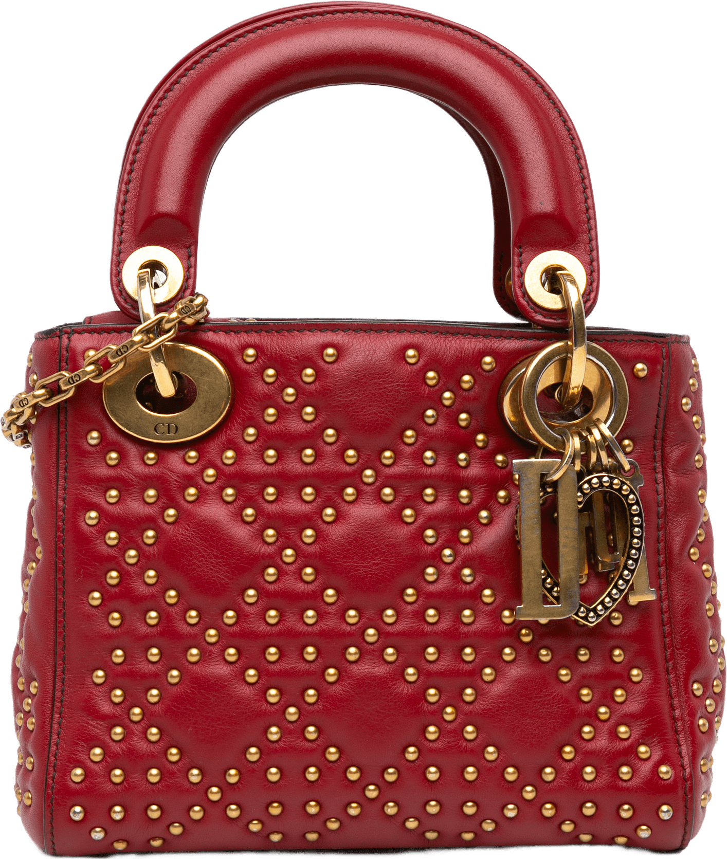 Dior Mini Lambskin Cannage Studded Supple Lady Dior