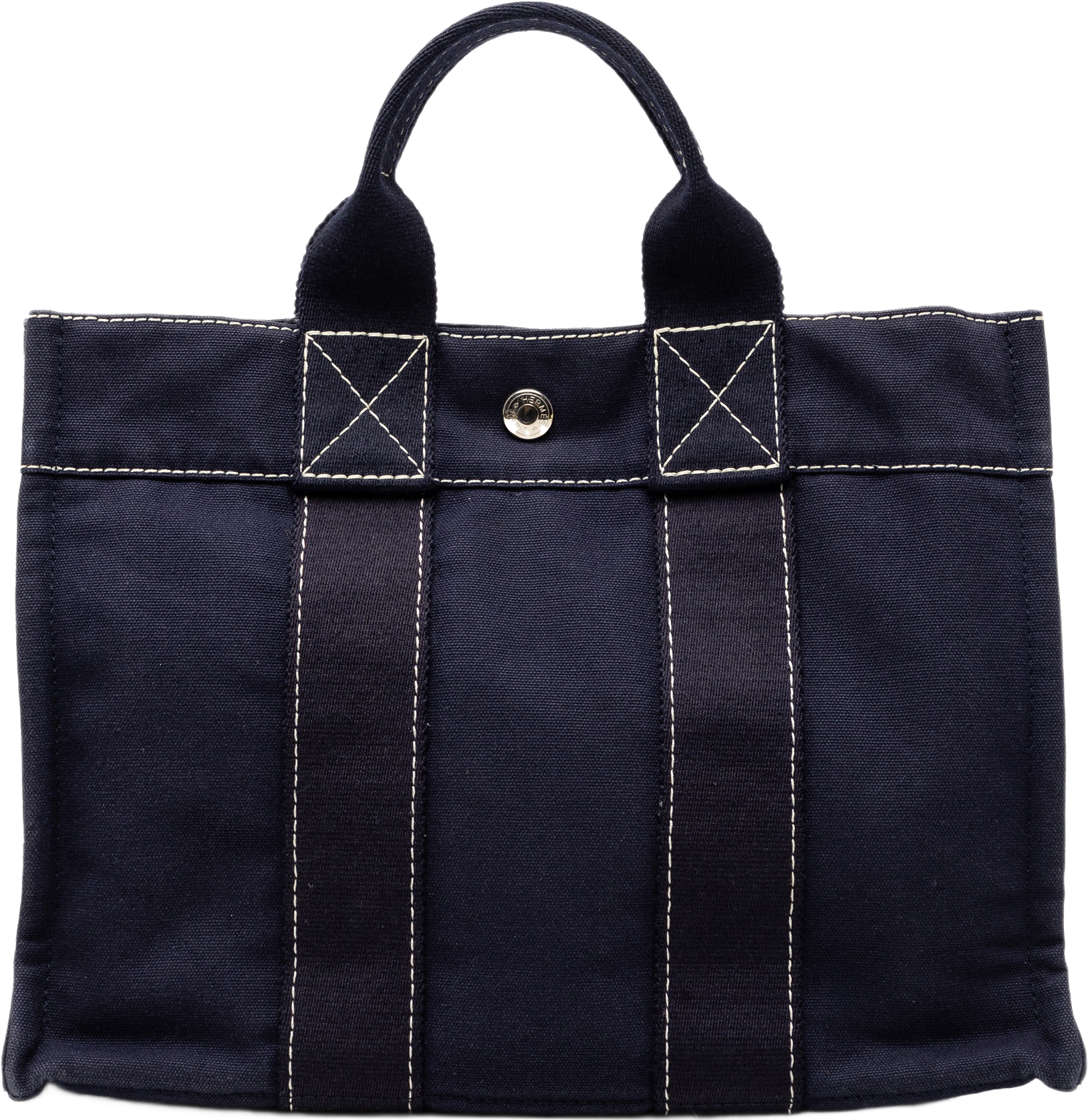 Hermès Canvas Fourre Tout Pm, från Luxclusif, i färgen blå.