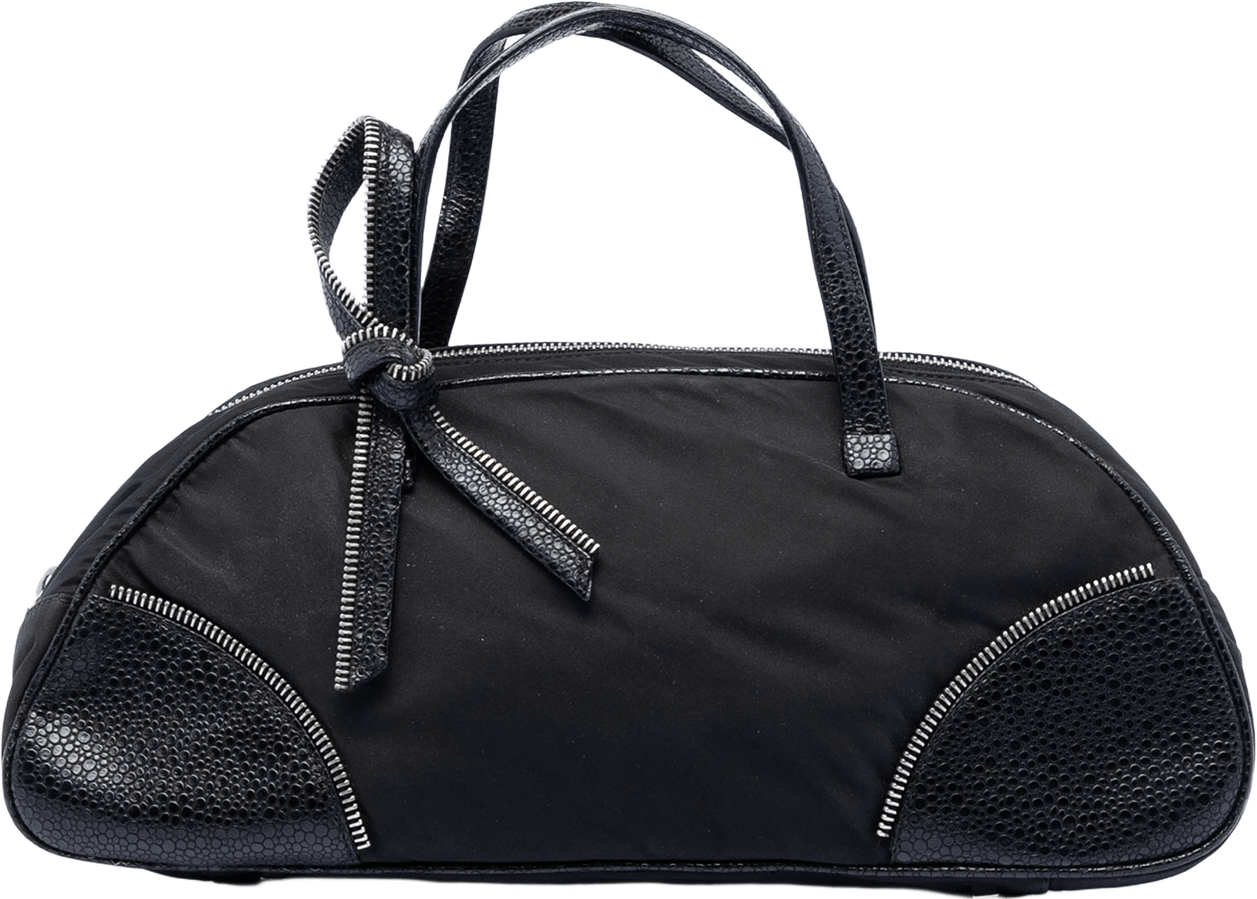 Dior Nylon And Calfskin Bow Handbag, från Luxclusif, i färgen black.