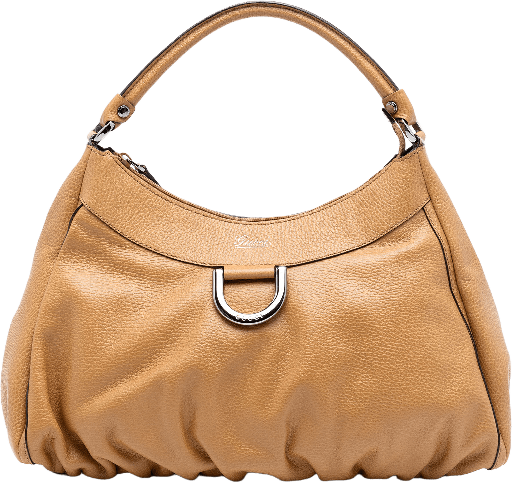 Gucci Leather Abbey D Ring Shoulder Bag, från Luxclusif, i färgen light brown.
