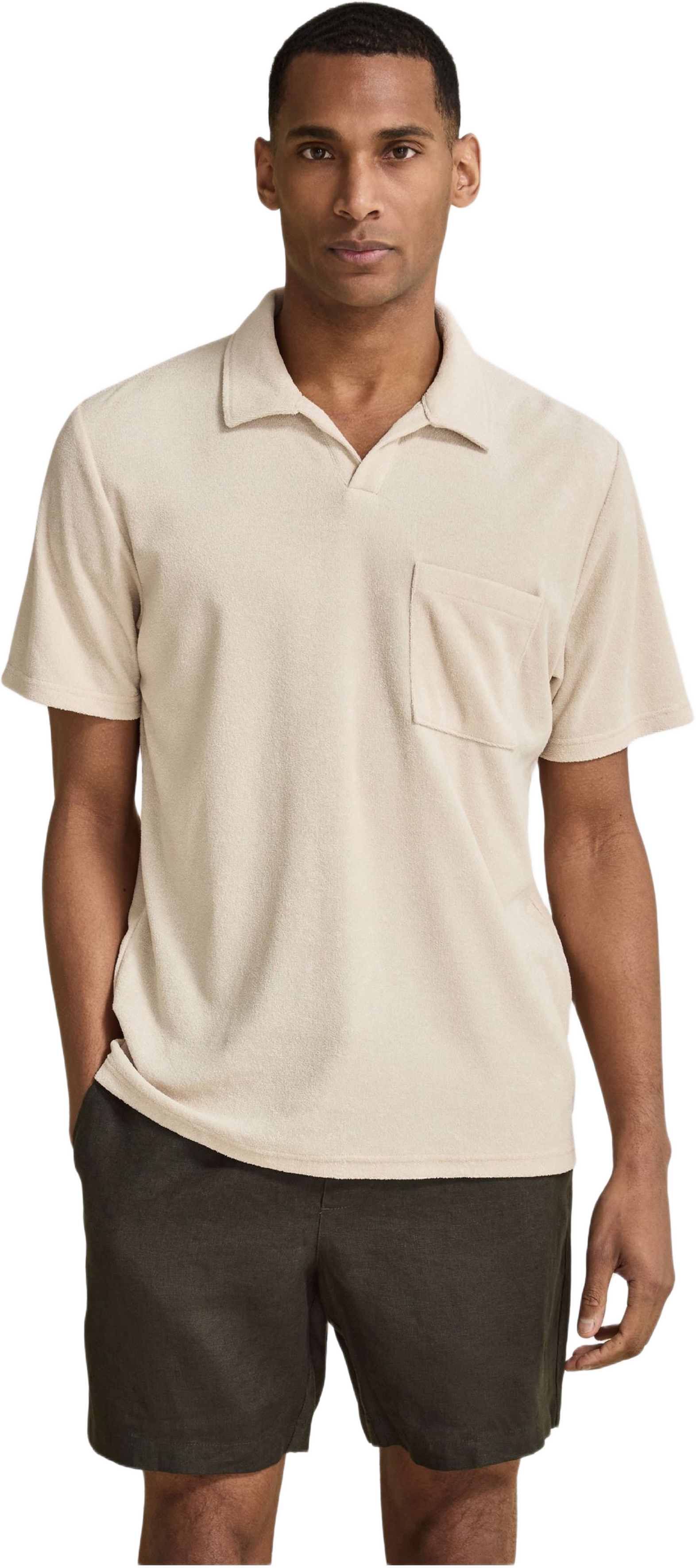 Terry Short-sleeved Polo Shirt, från John Henric, i färgen beige.