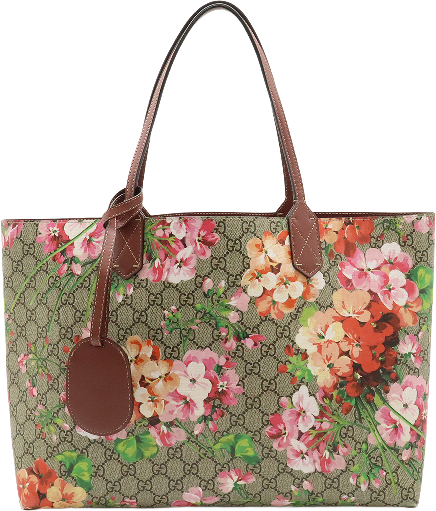 Gucci Gg Supreme Blooms Reversible Tote, från Luxclusif, i färgen beige.
