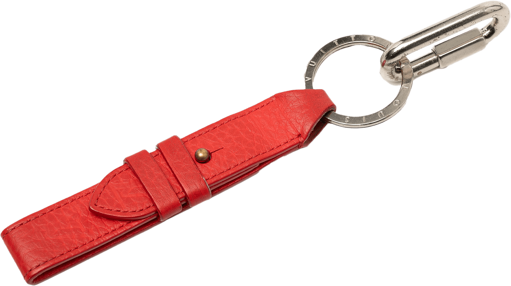 Louis Vuitton Leather Dragonne Bag Charm And Key Holder, från Luxclusif, i färgen röd.