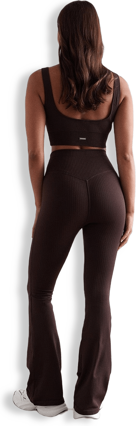 Cacao Ribbed Seamless Flare Petite Tights