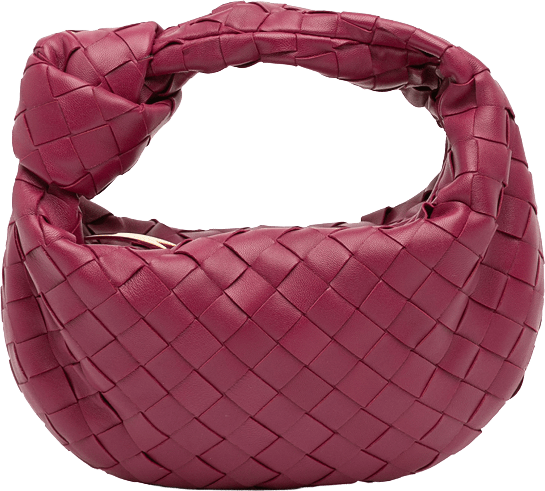 Bottega Veneta Mini Nappa Intrecciato Jodie, från Luxclusif, i färgen magenta.