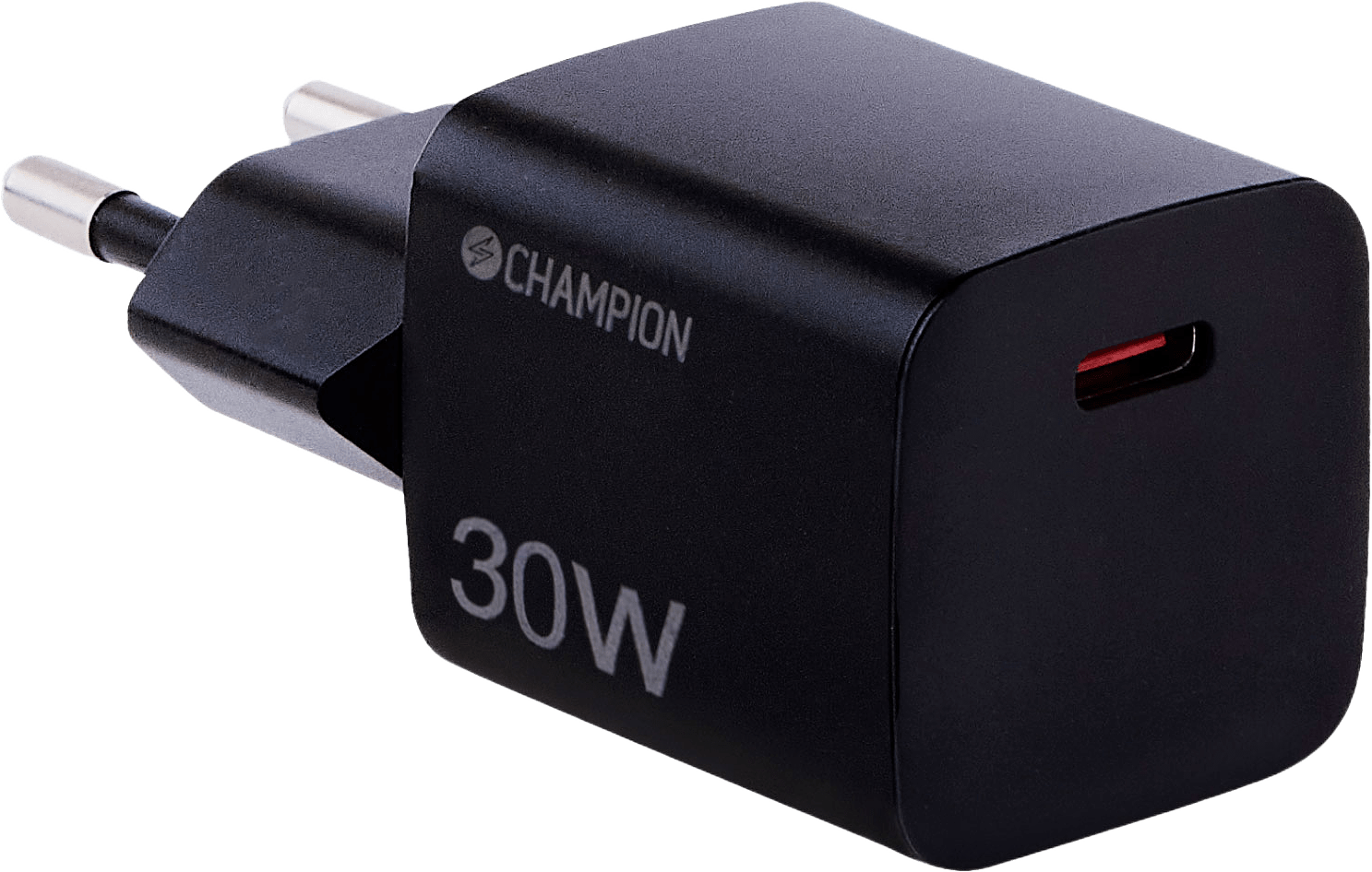 Laddare 30w Pd, från Champion Nordic, i färgen svart.